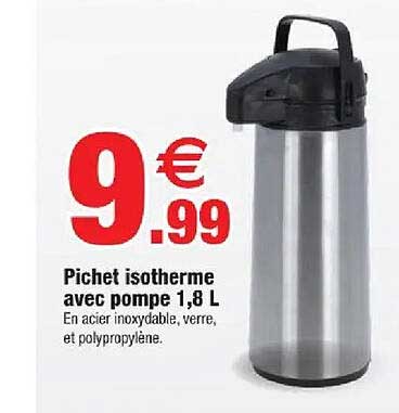 Pichet isotherme avec pompe 1,8 L