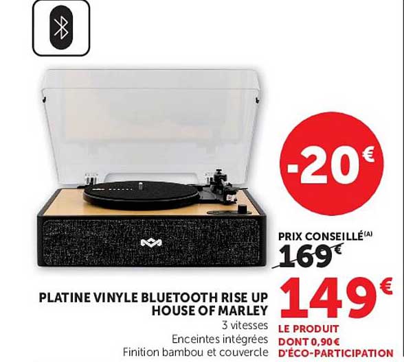 PLATINE VINYLE BLUETOOTH RISE UP HOUSE OF MARLEY