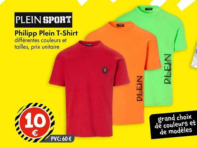 PLEIN SPORT Philipp Plein T-Shirt différentes couleurs et tailles, prix unitaire