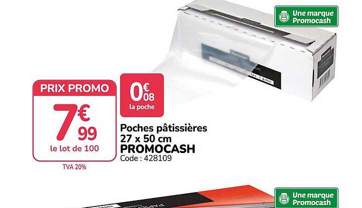 Poches pâtissières 27 x 50 cm PROMOCASH Code : 428109