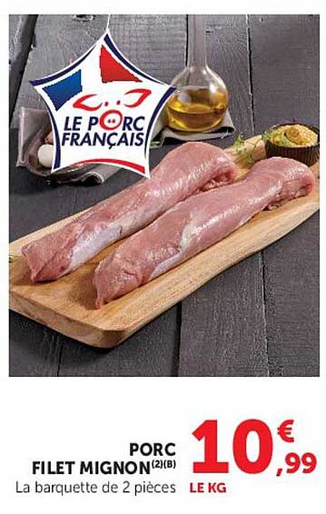 PORC FILET MIGNON (2/I.B) La barquette de 2 pièces