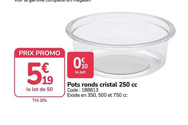 Pots ronds cristal 250 cc