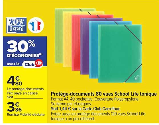 Protège-documents 80 vues School Life tonique