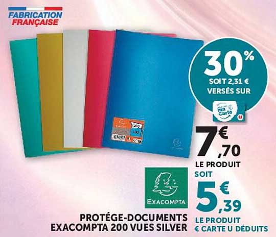 PROTÈGE-DOCUMENTS EXACOMPTA 200 VUES SILVER