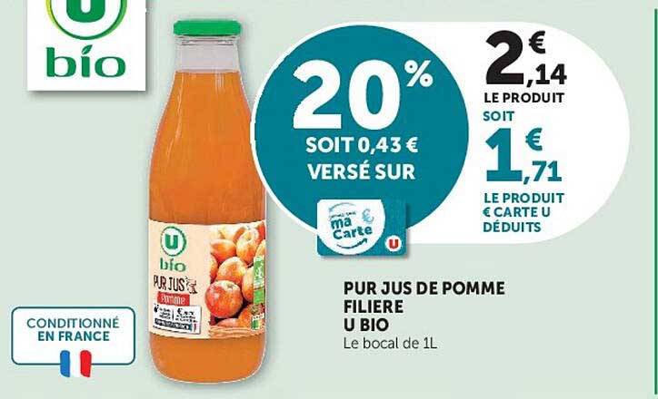 PUR JUS DE POMME FILIERE U BIO