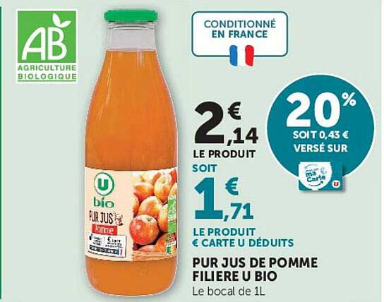 PUR JUS DE POMME FILIÈRE U BIO