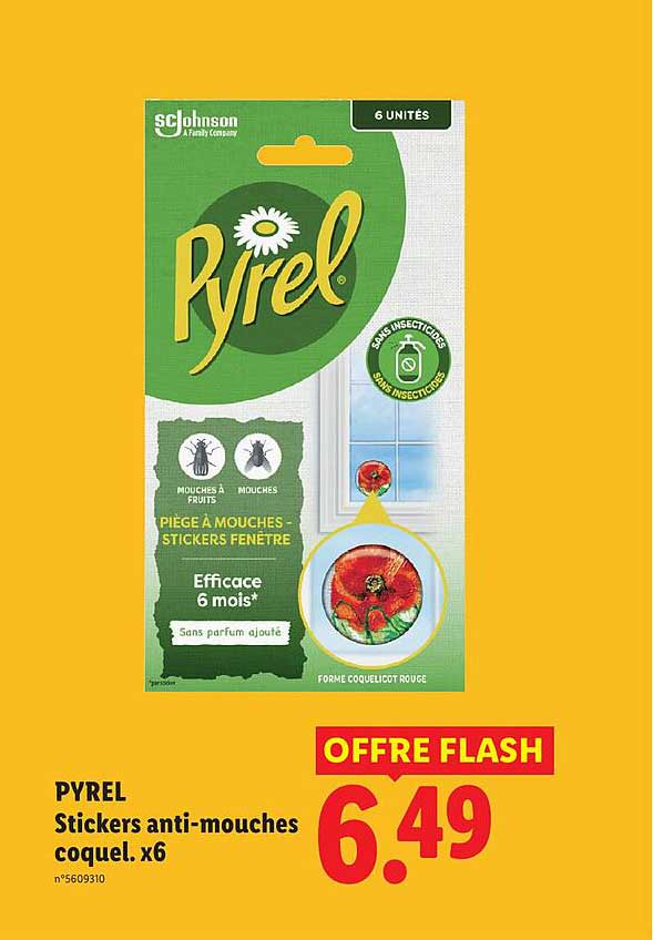 PYREL Stickers anti-mouches coquel. x6