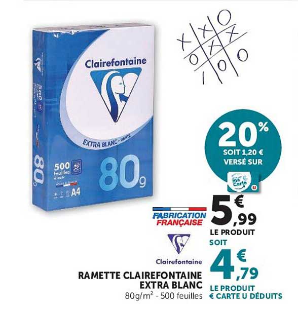 RAMETTE CLAIREFONTAINE EXTRA BLANC