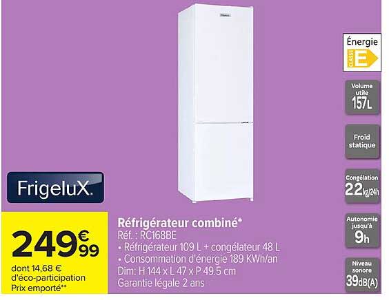 Réfrigérateur combiné*