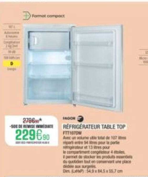 RÉFRIGÉRATEUR TABLE TOP FTT1070W