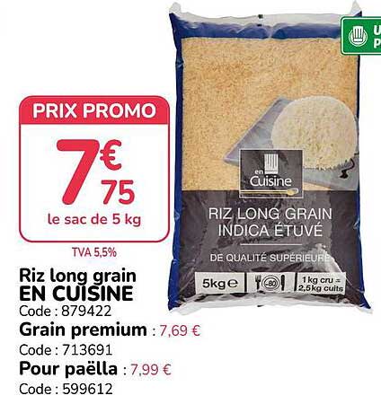 Riz long grain EN CUISINE