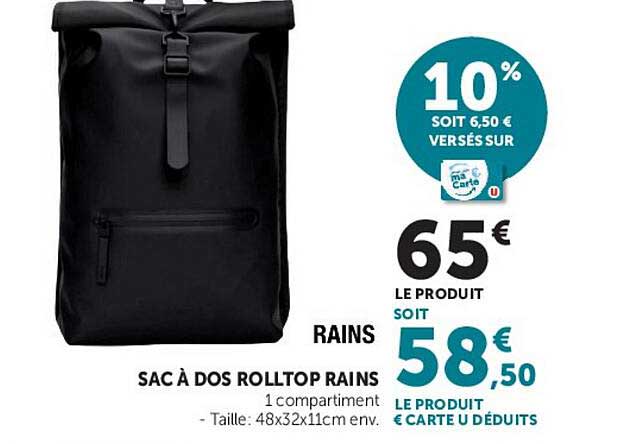 SAC À DOS ROLLTOP RAINS