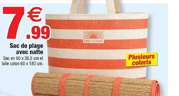 Sac de plage avec natte