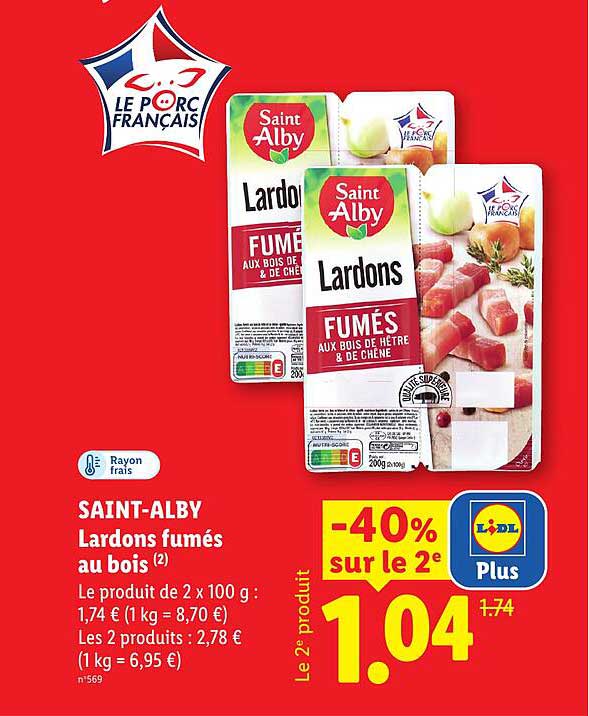SAINT-ALBY Lardons fumés au bois