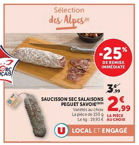 Saucisson sec Salaisons Peguet Savoie