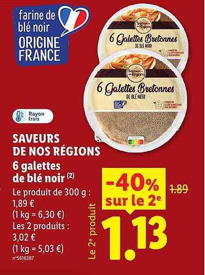 SAVUEURS DE NOS RÉGIONS 6 galettes de blé noir
