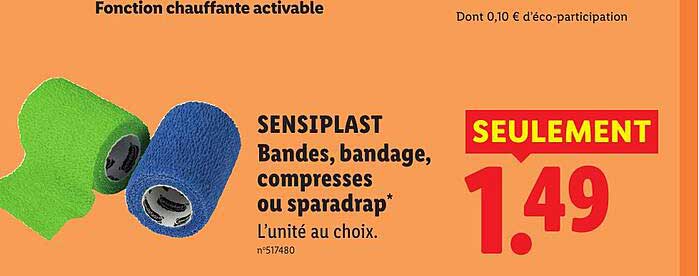 SENSIPLAST Bandes, bandage, compresses ou sparadrap*