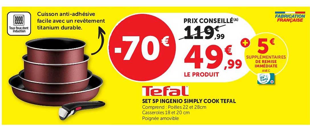 SET 5P INGENIO SIMPLY COOK TEFAL