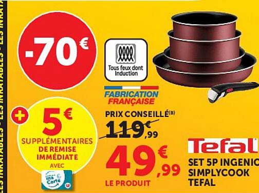 SET 5P INGENIOK SI MPLAYCOOK TEFAL
