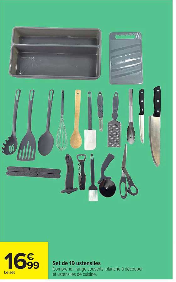 Set de 19 ustensiles