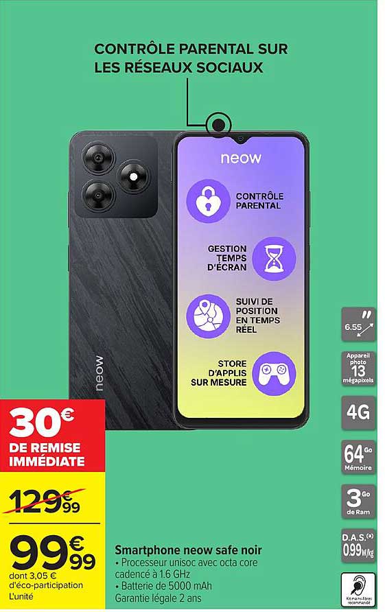 Smartphone neow safe noir