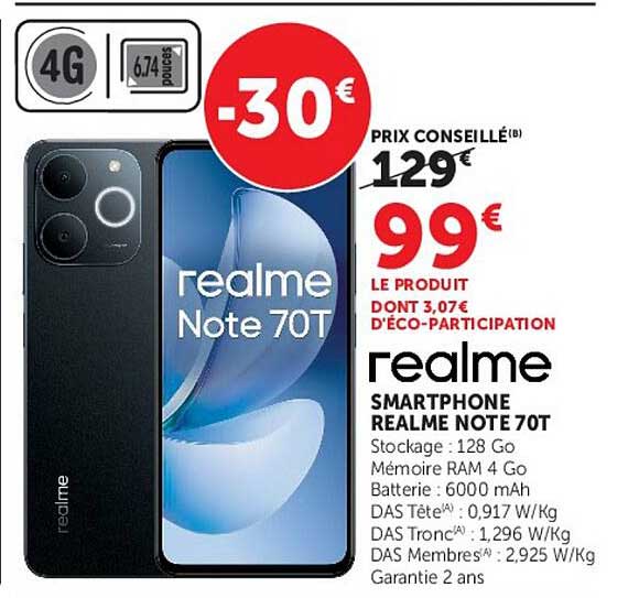 smartphone realme note 70T