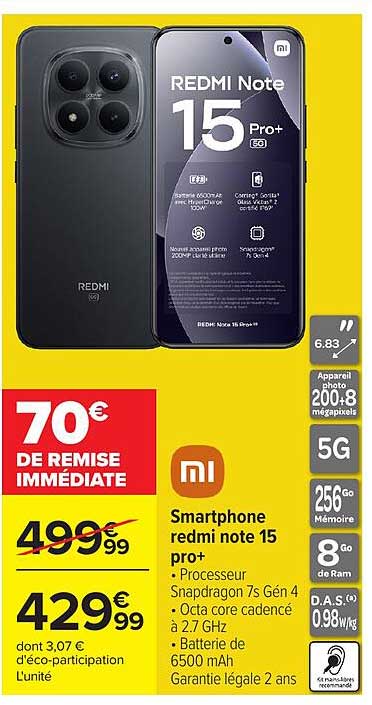 Smartphone redmi note 15 pro+