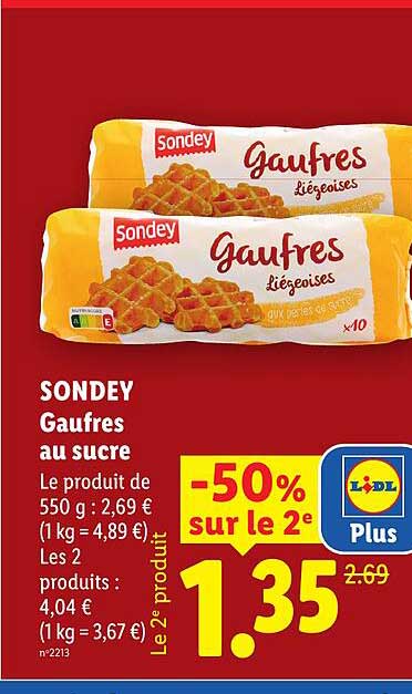 SONDEY Gaufres au sucre