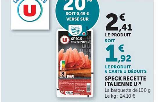 SPECK RECETTE ITALIENNE U