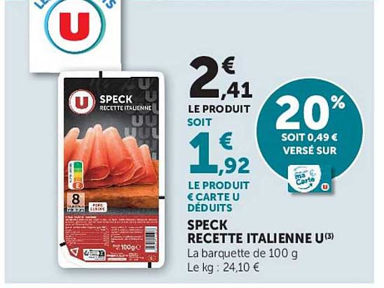 SPECK RECETTE ITALIENNE U
