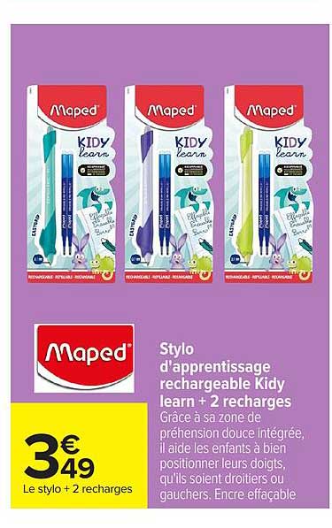 Stylo d'apprentissage rechargeable Kidy learn + 2 recharges