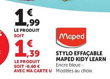STYLO EFFACABLE MAPED KIDY LEARN
