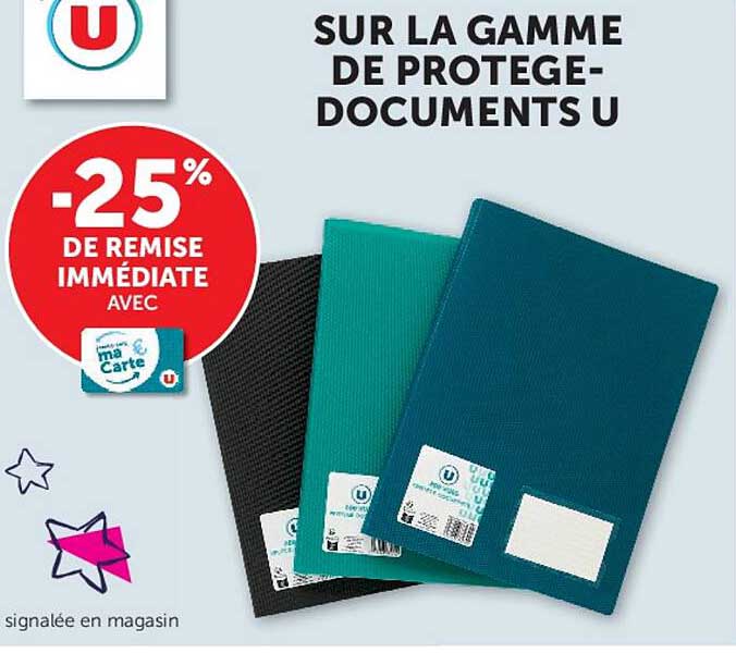 SUR LA GAMME DE PROTÈGE-DOCUMENTS U