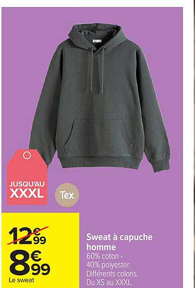 Sweat à capuche homme