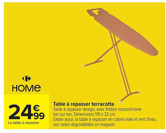 Table à repasser terracotta