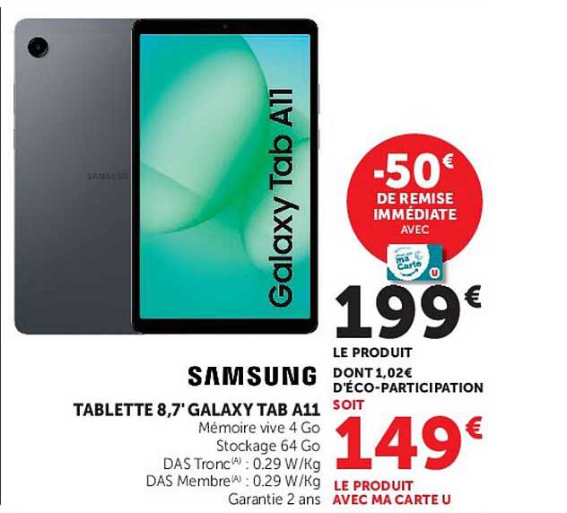 TABLETTE 8,7" GALAXY TAB A11