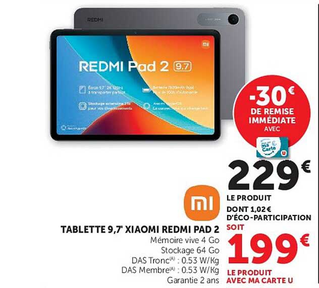 TABLETTE 9,7" XIAOMI REDMI PAD 2