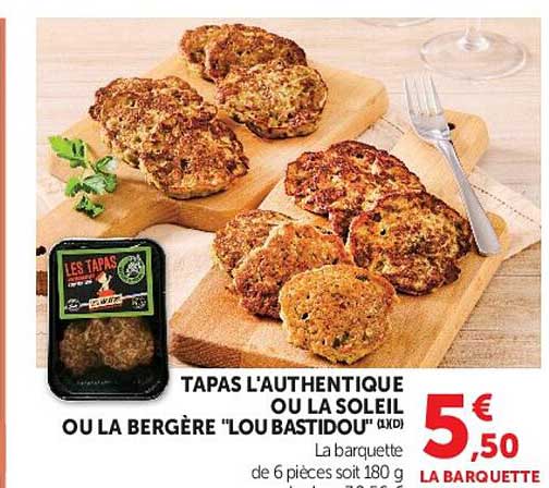 TAPAS L'AUTHENTIQUE OU LA SOLEIL