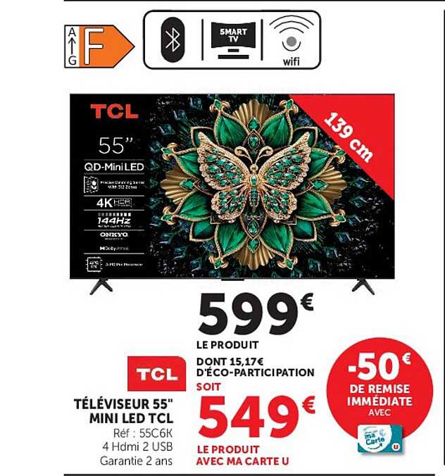 TÉLÉVISEUR 55" MINI LED TCL
