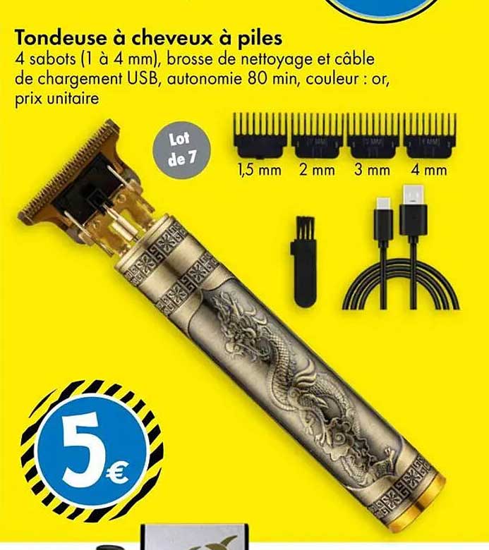 Tondeuse à cheveux à piles