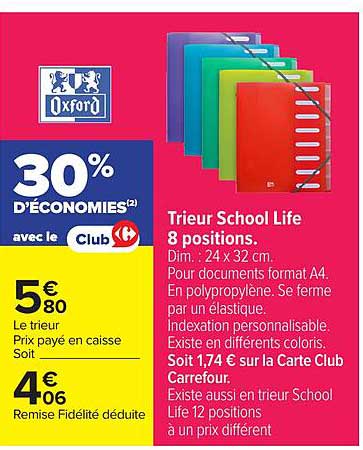 Trieur School Life 8 positions.