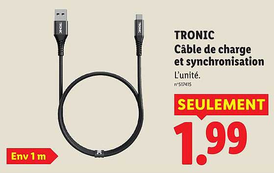 TRONIC Câble de charge et synchronisation