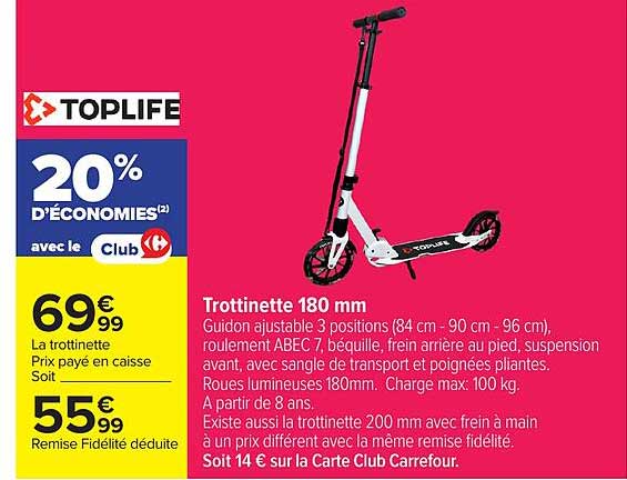 Trottinette 180 mm