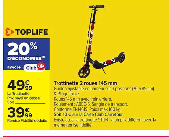 Trottinette 2 roues 145 mm