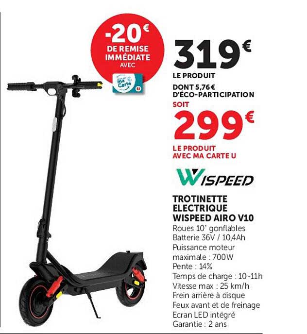 TROTTINETTE ELECTRIQUE WISPEED AIRO V10