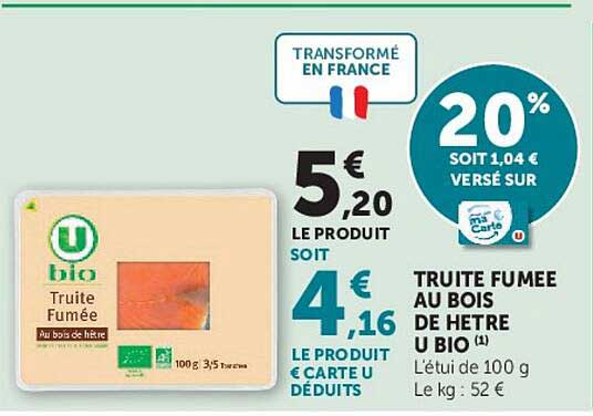 TRUITE FUMEE AU BOIS DE HETRE U BIO