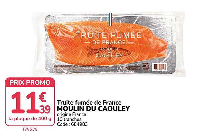 Truite fumée de France MOULIN DU CAOULEY