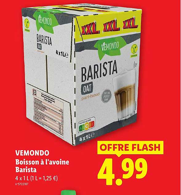 VEMONDO Boisson à l'avoine Barista