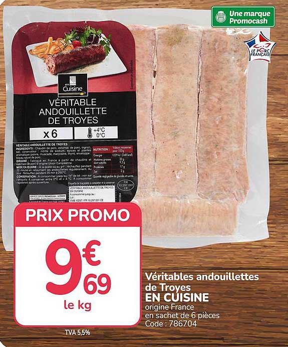 VÉRITABLE ANDOUILLETTE DE TROYES x6