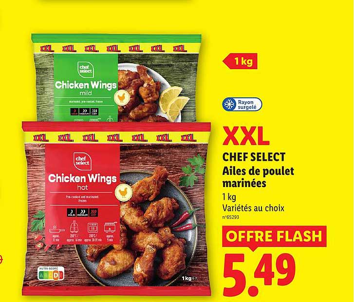 XXL CHEF SELECT Ailes de poulet marinées